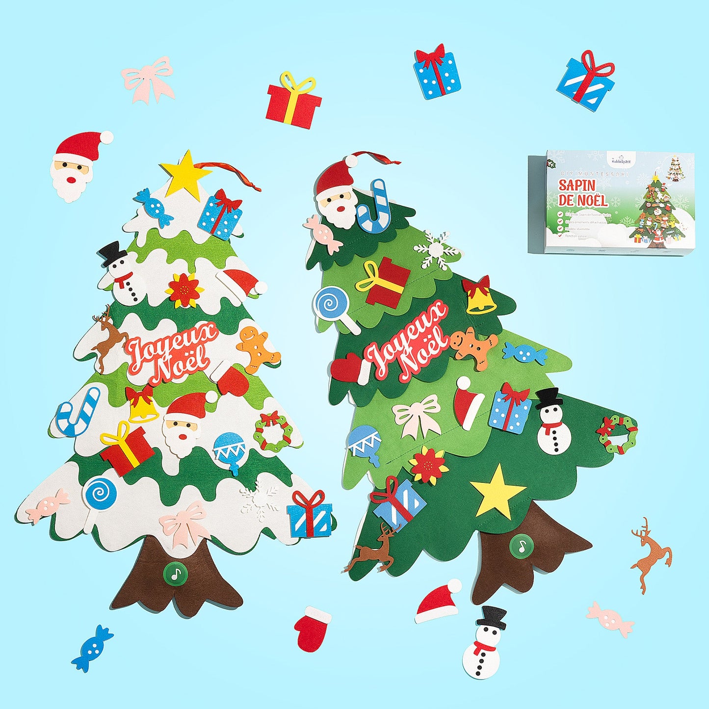 Kiddos™ Sapin de Noël pour enfants (avec plus de 20 décorations)