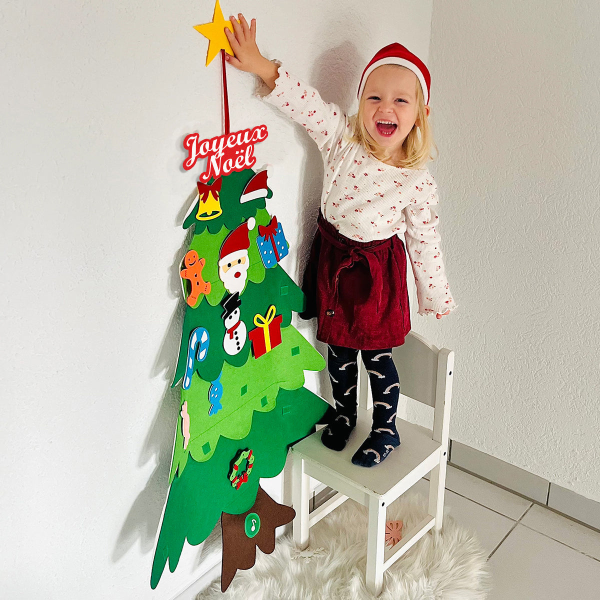 Kiddos™ Sapin de Noël pour enfants (avec plus de 20 décorations)