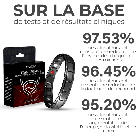 Bracelet magnétique en titane pour le bien-être de la prostate Oveallgo™