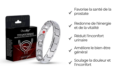 Bracelet magnétique en titane pour le bien-être de la prostate Oveallgo™