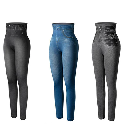 Jeggings en denim en polaire thermique